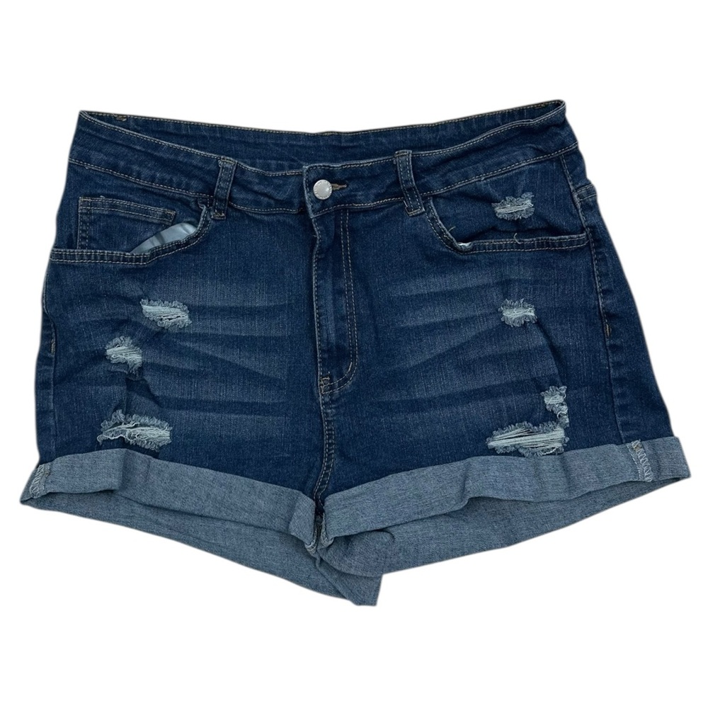 Shein Curve Distressed Jean Shorts Womens 1X